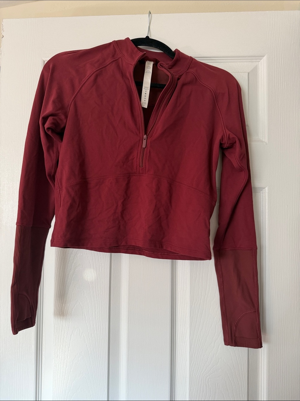 lululemon athletica Women's Cropped Half-Zip Pullover - Burgundy